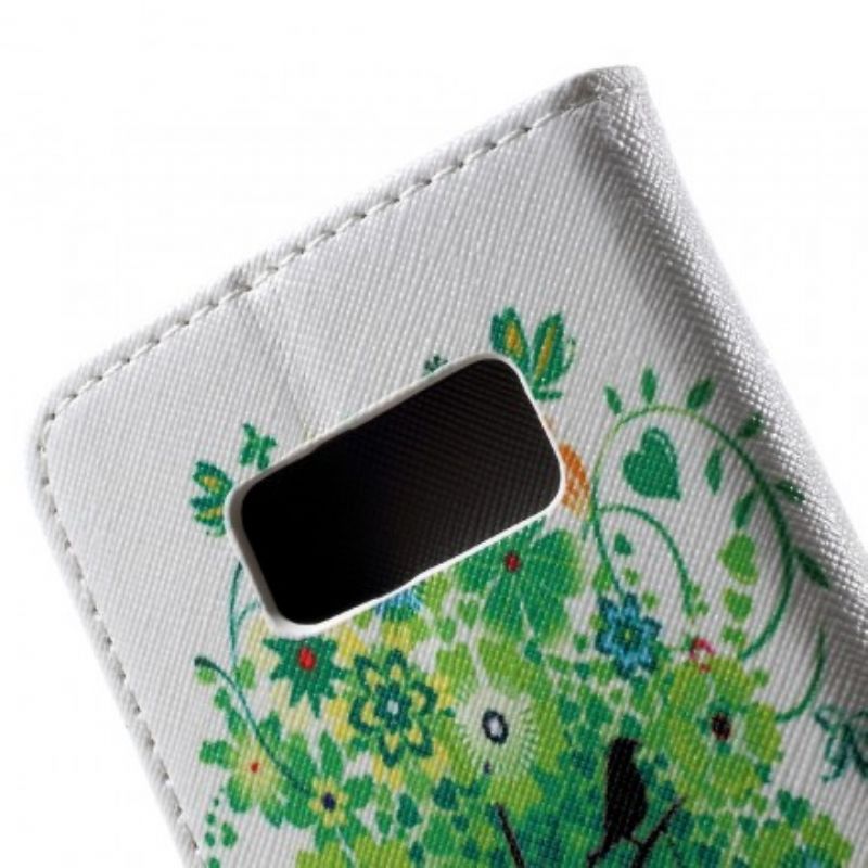 Flip Cover Samsung Galaxy S8 Blomstrende Træ