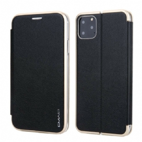 Cover iPhone 11 Pro Flip Cover Imiteret Læder Cmai2 Metalliske Kanter