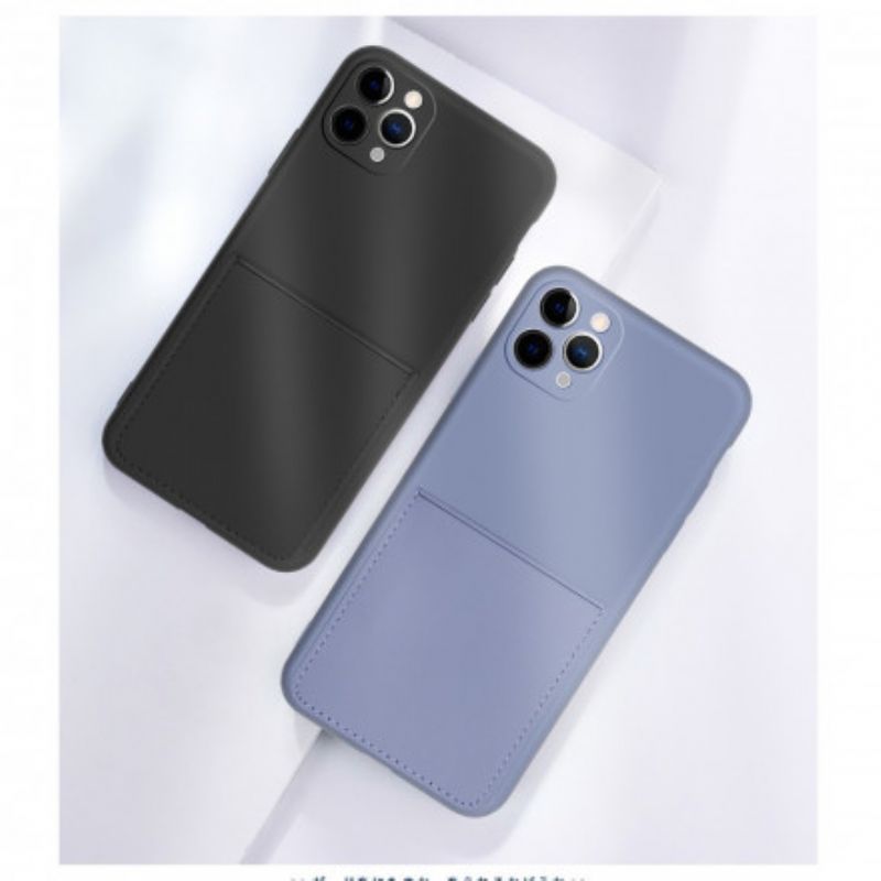 Cover iPhone 11 Pro Silikone Og Imiteret Læder Kortholder