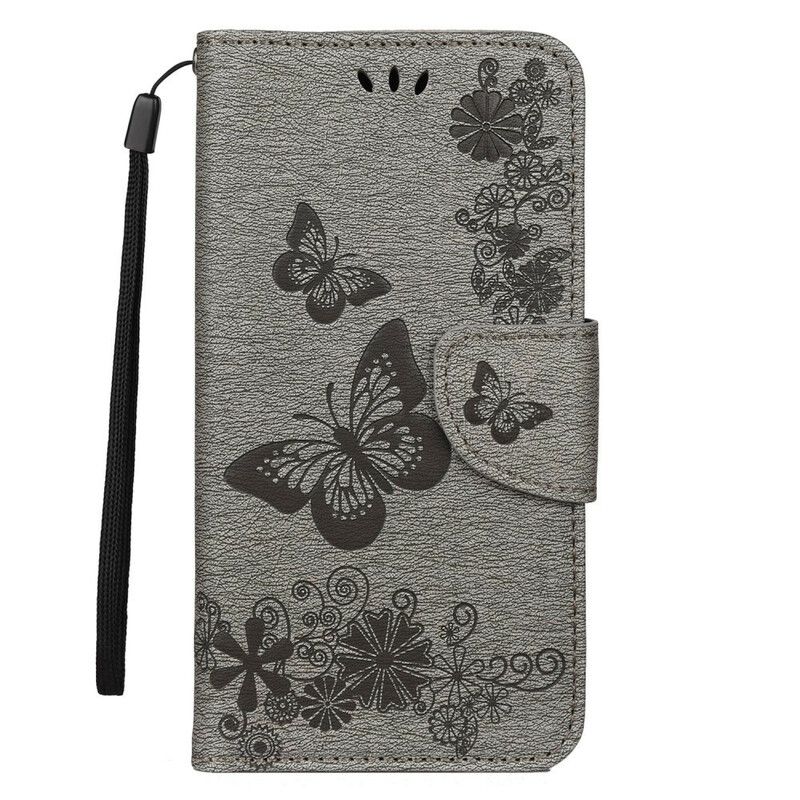 Flip Cover iPhone 11 Pro Med Snor Fantastiske Stropsommerfugle