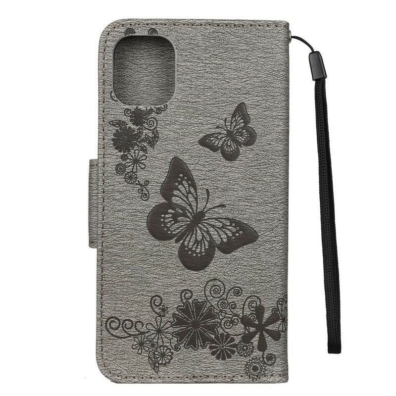 Flip Cover iPhone 11 Pro Med Snor Fantastiske Stropsommerfugle