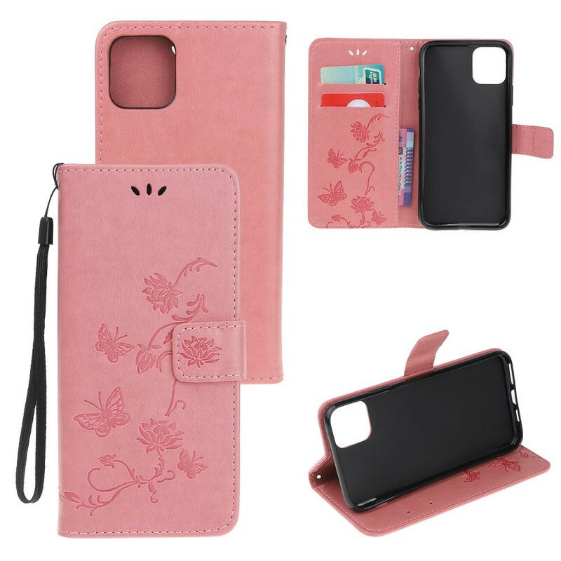 Flip Cover iPhone 11 Pro Med Snor Floral Strappy