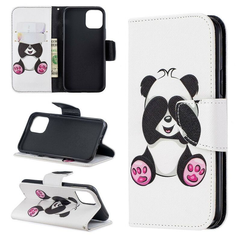 Flip Cover iPhone 11 Pro Panda Sjov