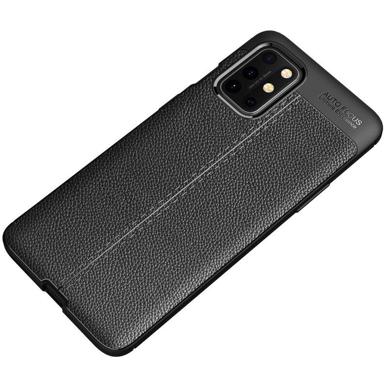 Cover OnePlus 8T Dobbelt Linje Litchi Lædereffekt