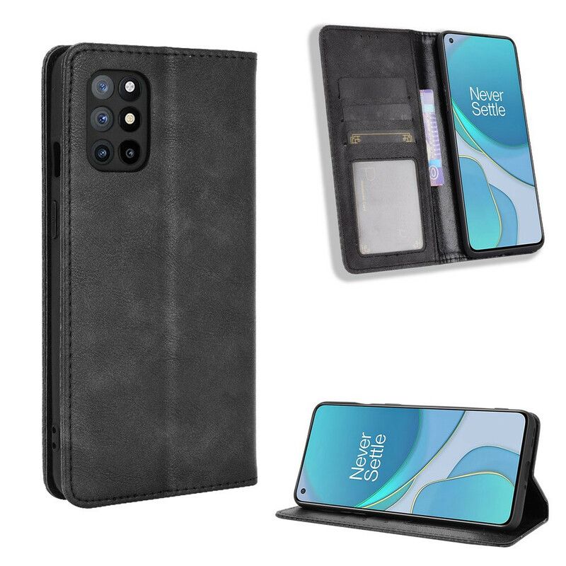 Cover OnePlus 8T Flip Cover Vintage Stiliseret Lædereffekt