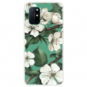 Cover OnePlus 8T Hvide Malede Blomster