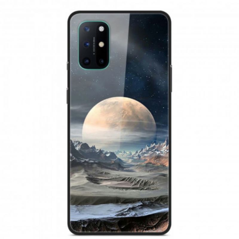 Cover OnePlus 8T Space Moon Hærdet Glas