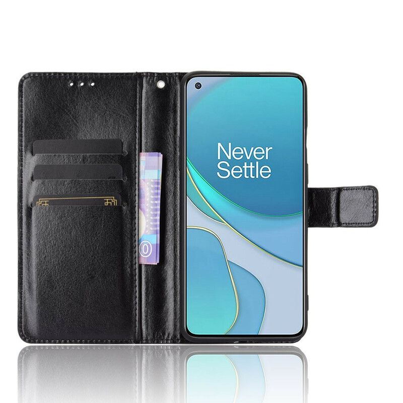 Flip Cover OnePlus 8T Flashy Imiteret Læder