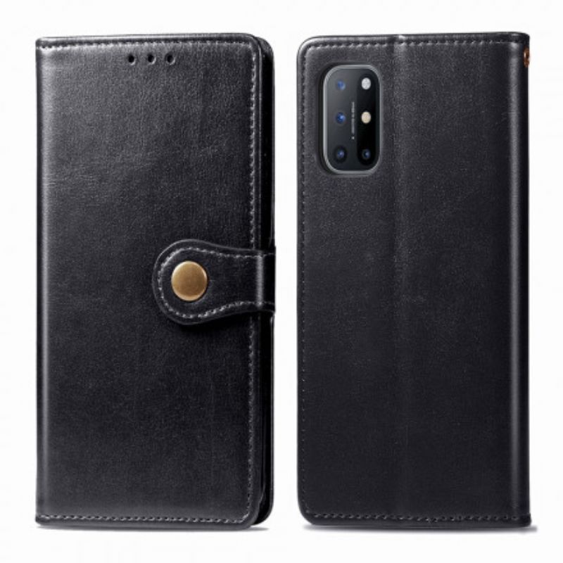 Flip Cover OnePlus 8T Imiteret Læder Og Vintage Lås