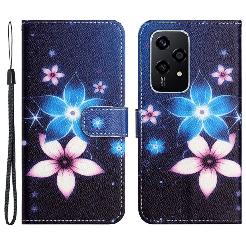 Flip Cover Honor 200 Lite Måneblomster Med Rem