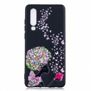 Cover Huawei P30 Kvinde Med Blomsterhoved