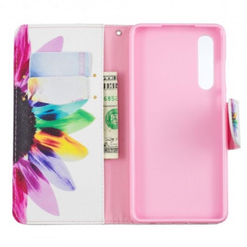 Flip Cover Huawei P30 Akvarelblomst