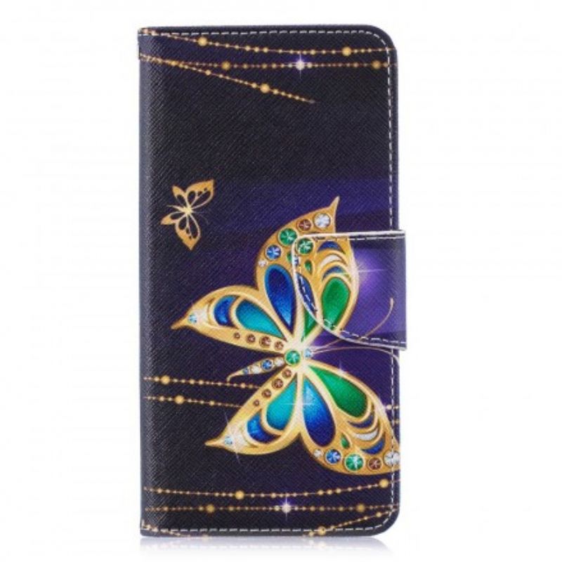 Flip Cover Huawei P30 Magisk Sommerfugl