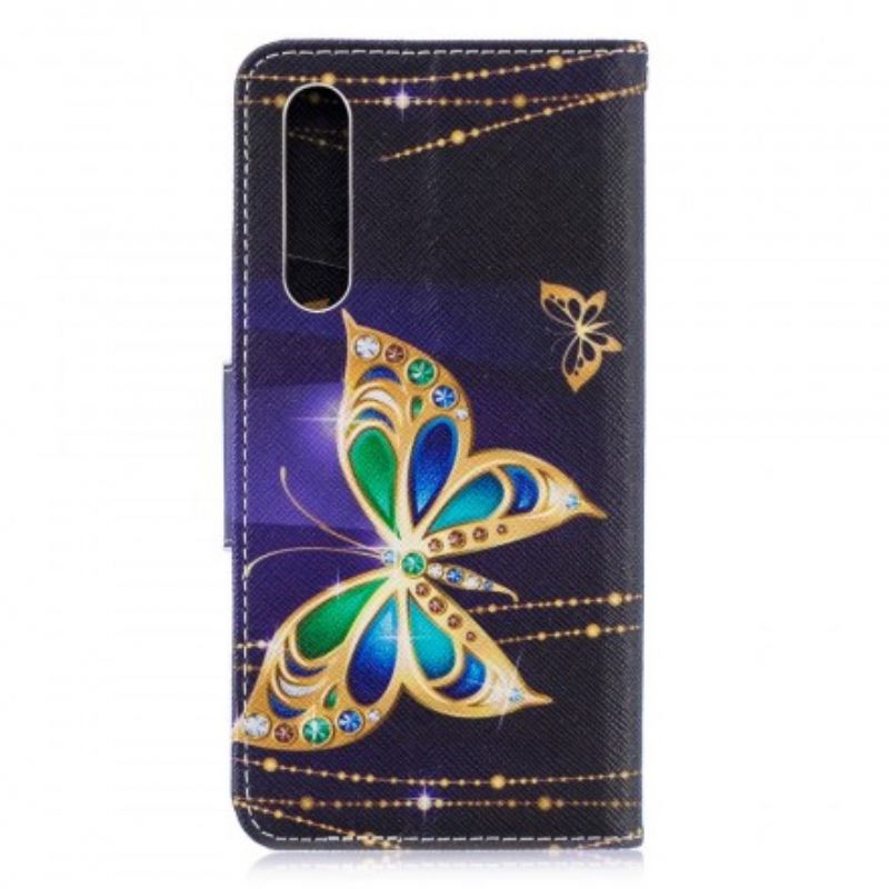 Flip Cover Huawei P30 Magisk Sommerfugl