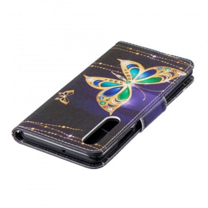 Flip Cover Huawei P30 Magisk Sommerfugl