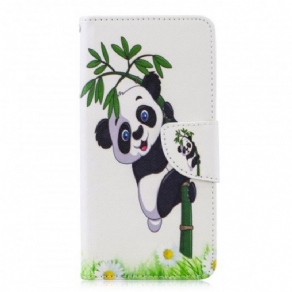 Flip Cover Huawei P30 Panda På Bambus