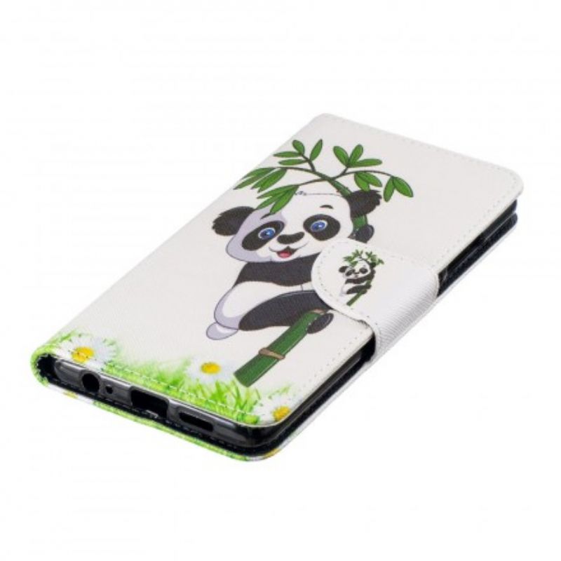 Flip Cover Huawei P30 Panda På Bambus