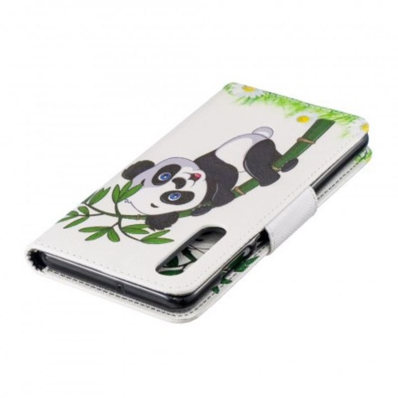 Flip Cover Huawei P30 Panda På Bambus