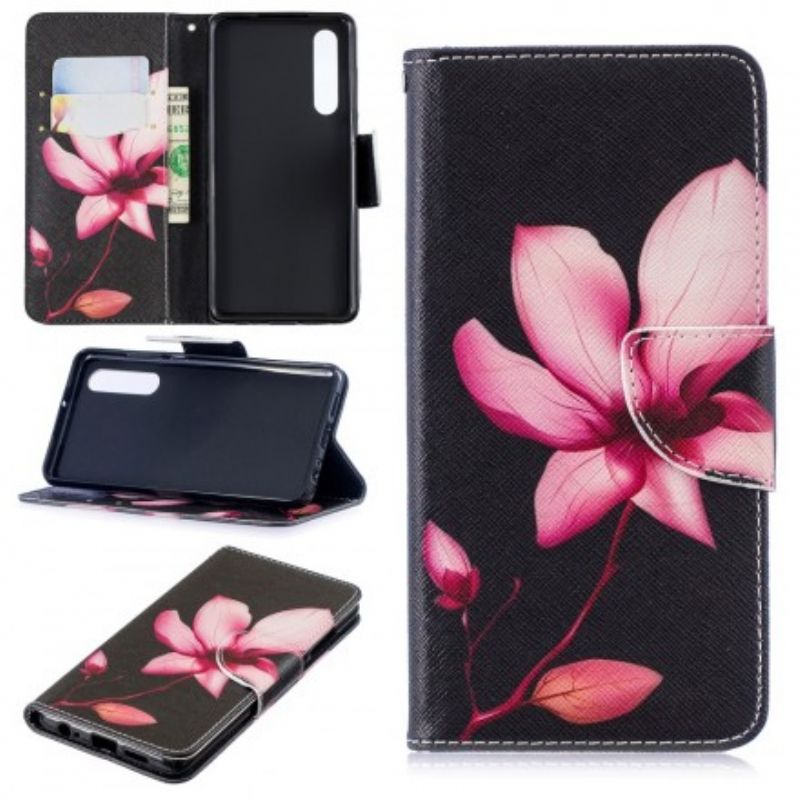 Flip Cover Huawei P30 Pink Blomst