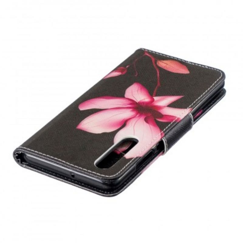 Flip Cover Huawei P30 Pink Blomst