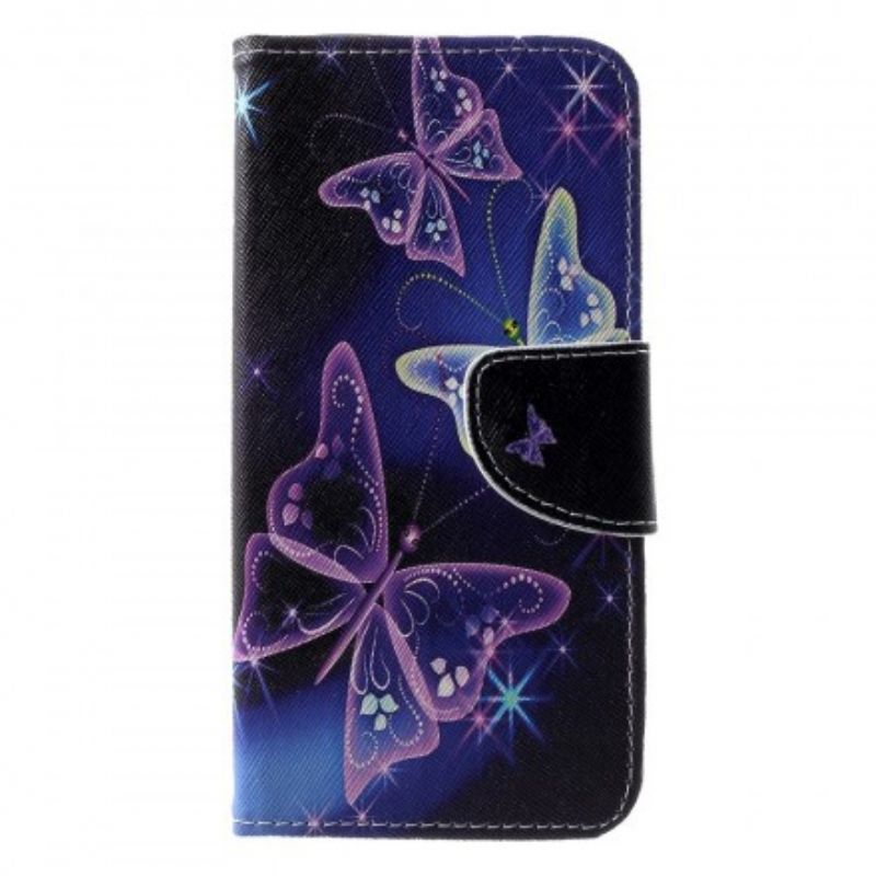 Flip Cover Huawei P30 Sommerfugle Og Blomster