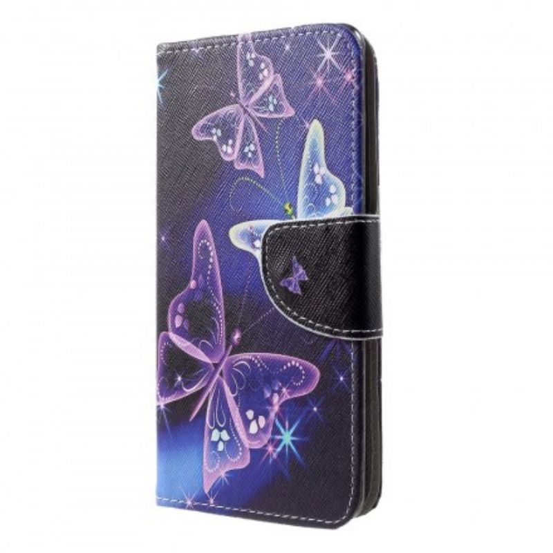 Flip Cover Huawei P30 Sommerfugle Og Blomster