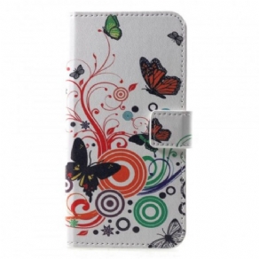 Flip Cover Huawei P30 Sommerfugle Og Blomster