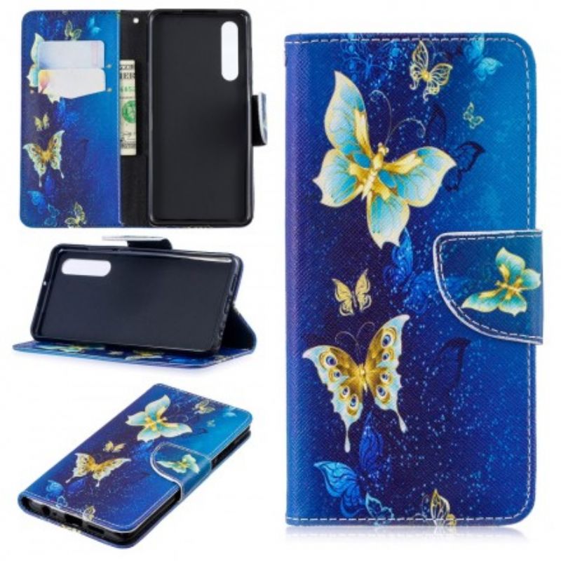 Flip Cover Huawei P30 Sommerfugle Om Natten