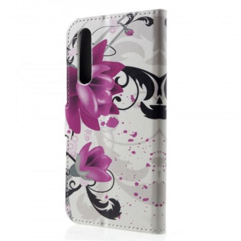 Flip Cover Huawei P30 Tropiske Blomster