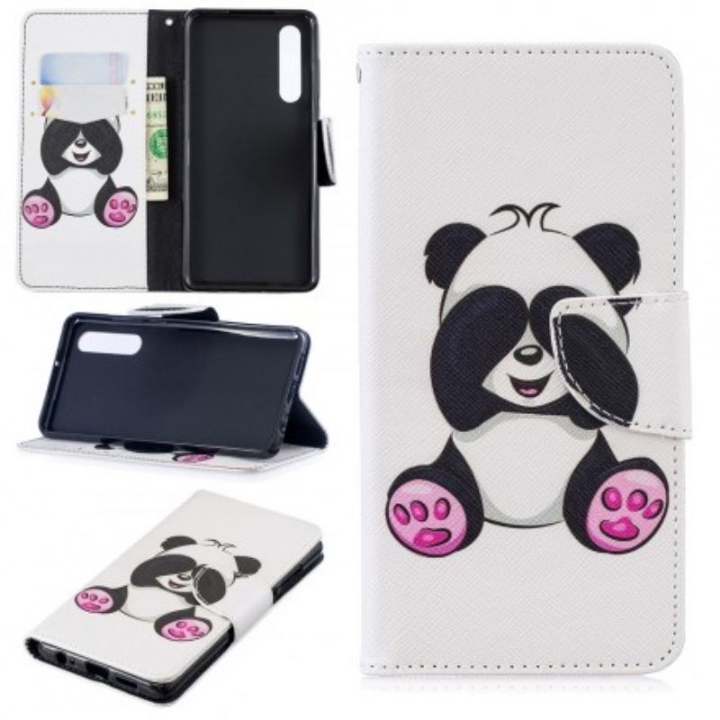 Læder Cover Huawei P30 Panda Sjov