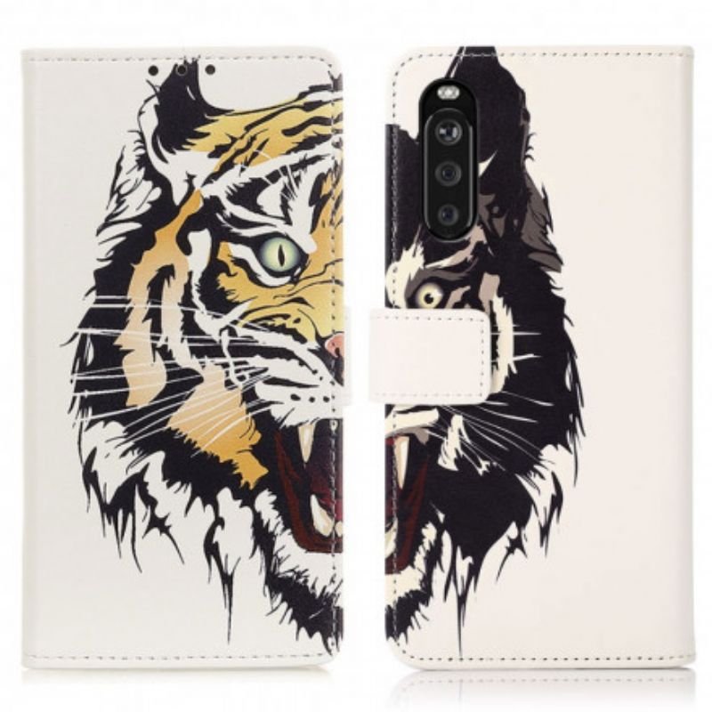 Læder Cover Sony Xperia 10 III Hærd Tiger