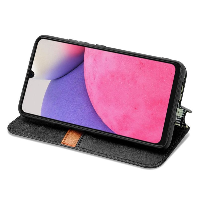 Cover Samsung Galaxy A13 Flip Cover Lædereffekt 3d-mønster