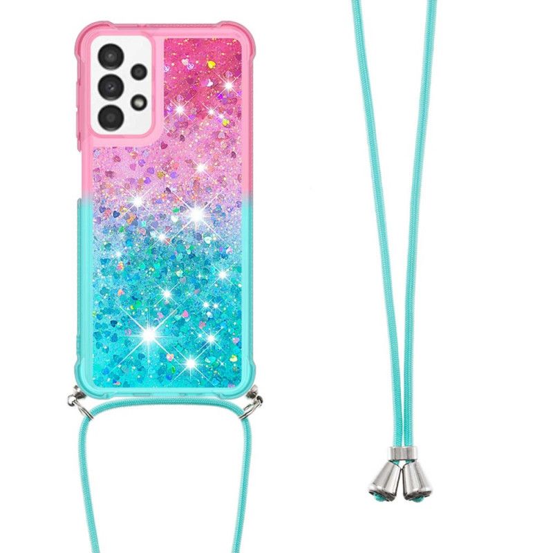 Cover Samsung Galaxy A13 Med Snor Med Glitter Silikonesnor