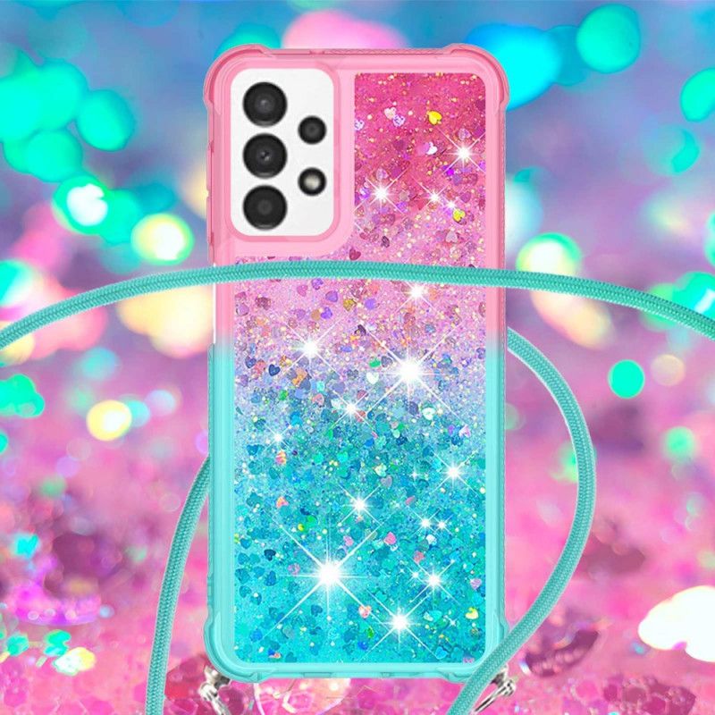 Cover Samsung Galaxy A13 Med Snor Med Glitter Silikonesnor