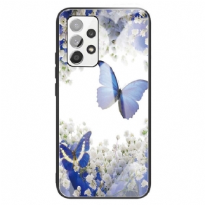 Cover Samsung Galaxy A13 Sommerfugledesign Af Hærdet Glas