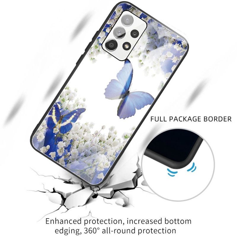 Cover Samsung Galaxy A13 Sommerfugledesign Af Hærdet Glas