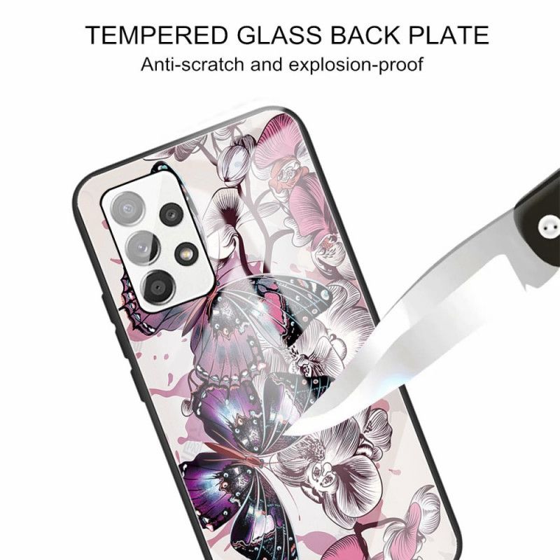 Cover Samsung Galaxy A13 Sommerfuglevariation Af Hærdet Glas