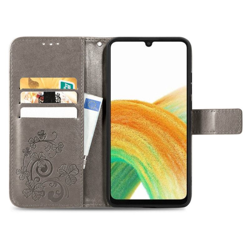 Flip Cover Samsung Galaxy A13 Abstrakte Blomster