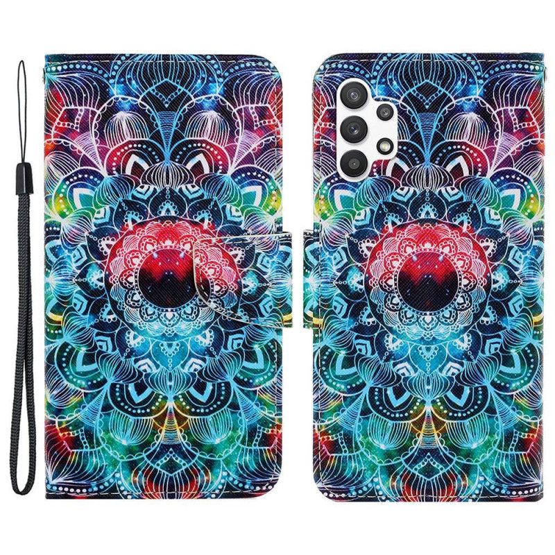 Flip Cover Samsung Galaxy A13 Med Snor Flashy Strappy Mandala