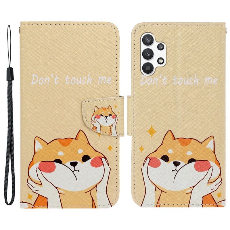 Flip Cover Samsung Galaxy A13 Med Snor Rør Mig Ikke Strappy Cat