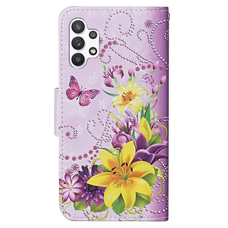 Flip Cover Samsung Galaxy A13 Mestersommerfugle Med Snor