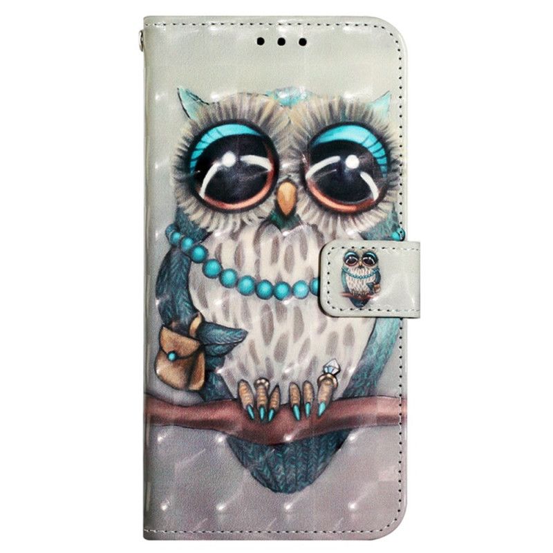 Læder Cover Samsung Galaxy A13 Med Snor Frøken Strappy Owl