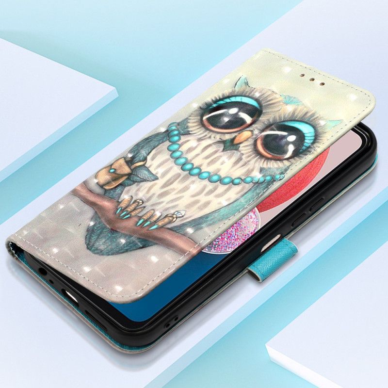 Læder Cover Samsung Galaxy A13 Med Snor Frøken Strappy Owl