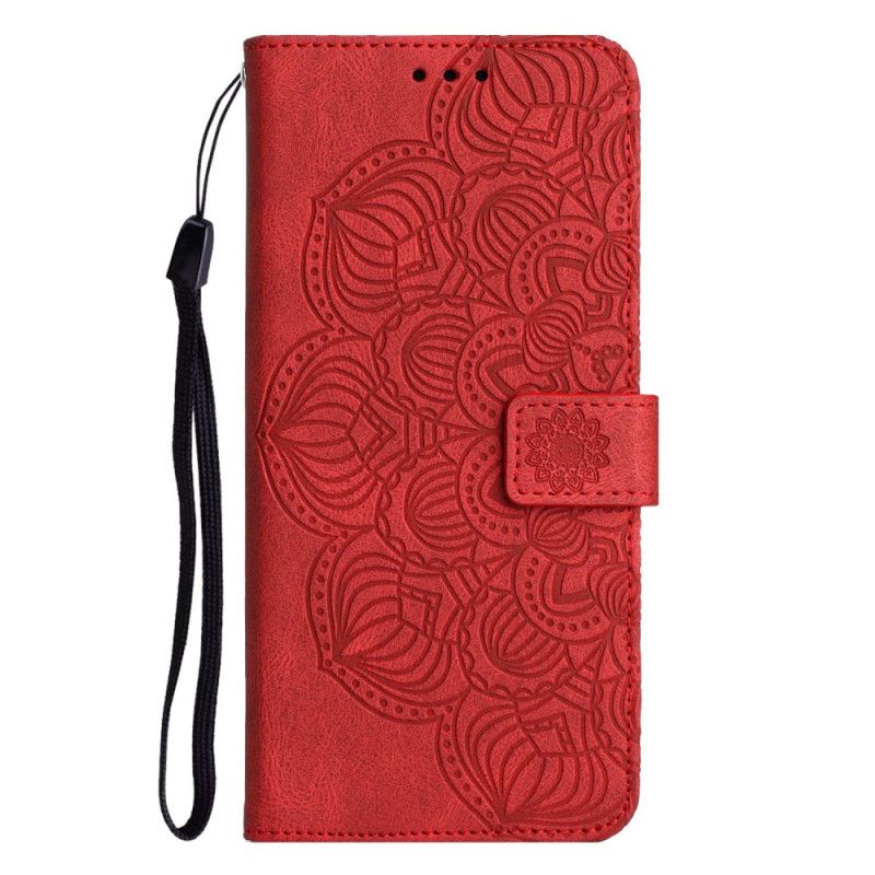 Læder Cover Samsung Galaxy A13 Med Snor Vintage Strappy Mandala