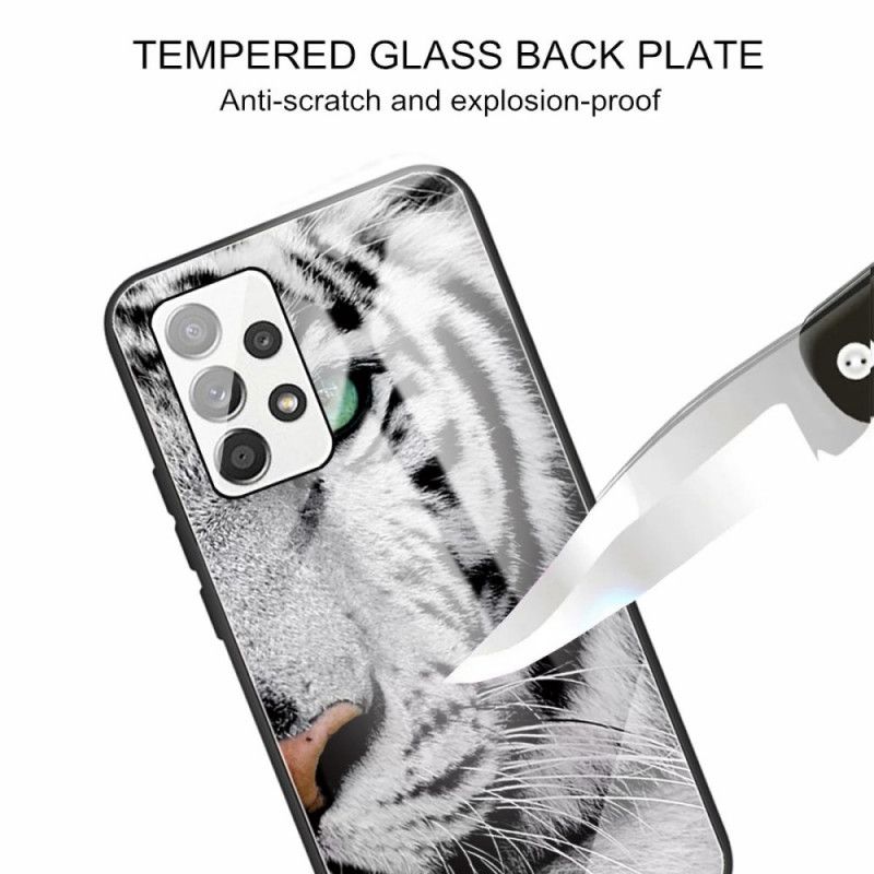 Mobilcover Samsung Galaxy A13 Tiger Hærdet Glas