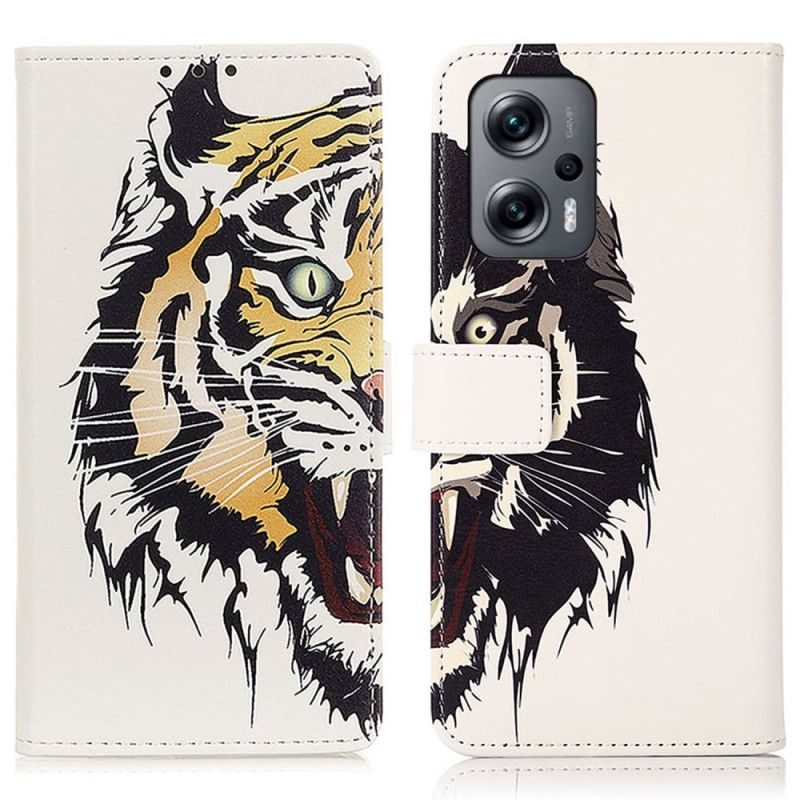 Flip Cover Poco X4 GT Hærd Tiger