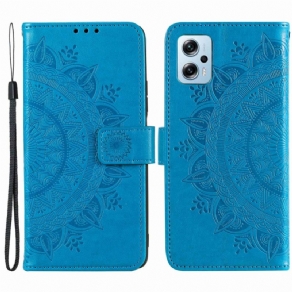 Flip Cover Poco X4 GT Stort Mandala Mønster Med Rem