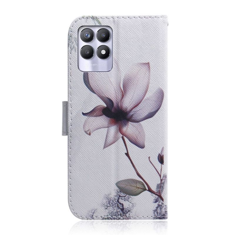 Flip Cover Realme 8i Gammel Rosenblomst