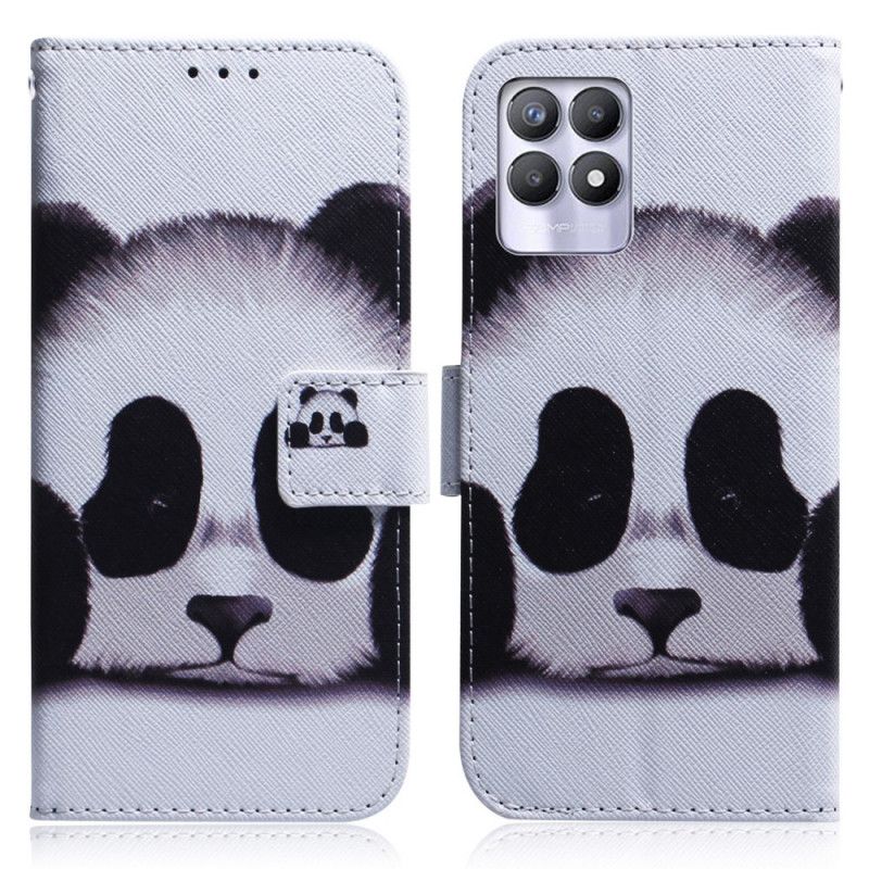 Flip Cover Realme 8i Panda Ansigt