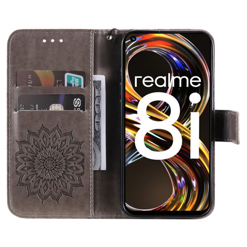 Flip Cover Realme 8i Solblomst